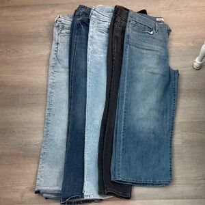 Lot of 6 Denim Jeans - Mixed Blue and Black Washes